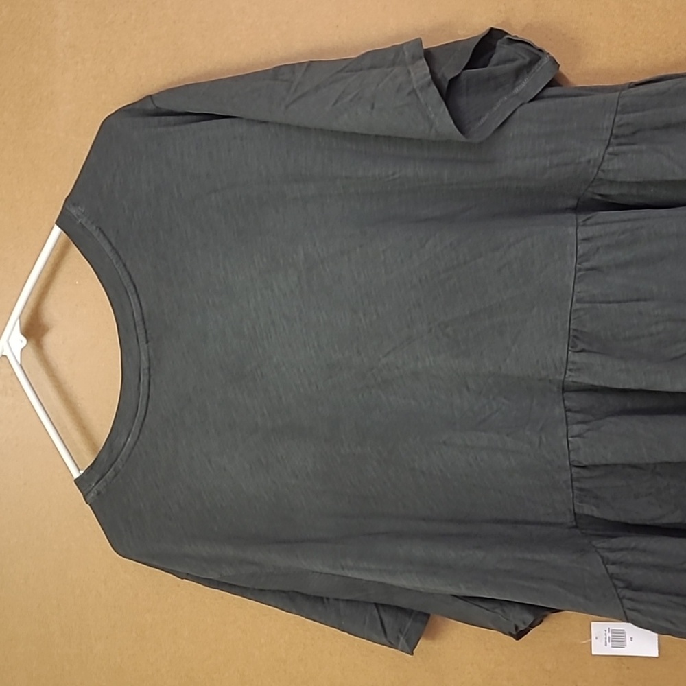 Old Navy Size 4X Charcoal Grey Tiered Midi T-Shirt Dress - Picture 3 of 11